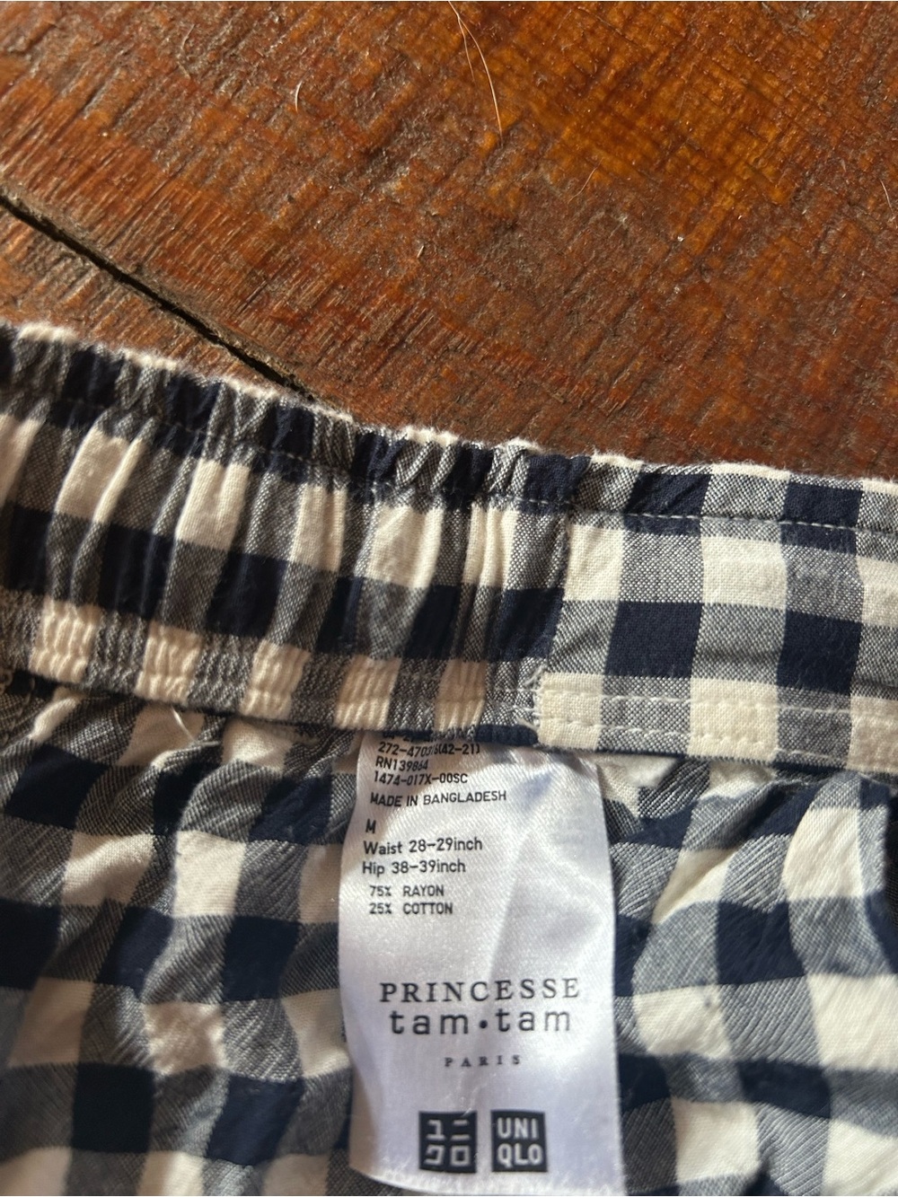 UNIQLO PRINCESSE tam.tam black and White Gingham pants